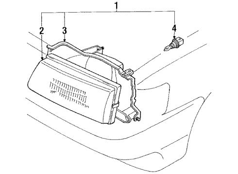 1991 Toyota Cressida Bulbs Driver Side Headlamp Housing Sub-Assembly Diagram for 81106-22630