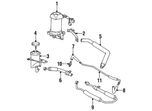 1995 Toyota MR2 P/S Pump & Hoses, Steering Gear & Linkage Power Steering Pump Diagram for 44310-17011