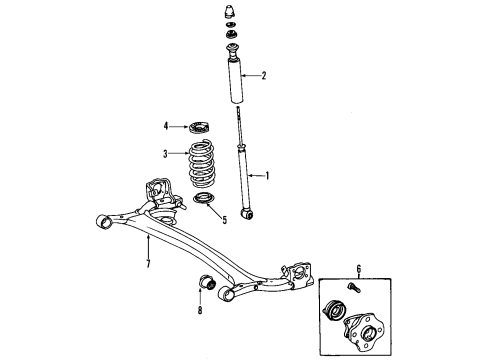 2009 Toyota Yaris Rear Axle, Suspension Components Axle Assembly Diagram for 42110-52352