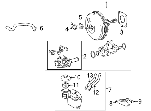 2009 Toyota Sienna Hydraulic System Booster Assembly Diagram for 47200-08081