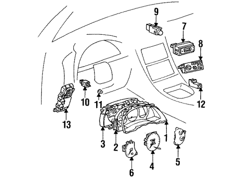 1997 Toyota Celica Window Defroster Tachometer Diagram for 83881-20230