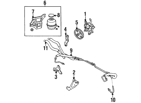 1989 Toyota Cressida P/S Pump & Hoses, Steering Gear & Linkage, Speed Sensitive Steering Pump Assy, Vane Diagram for 44320-22390
