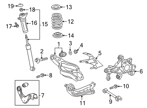 2022 Toyota Venza Rear Suspension Trailing Arm Diagram for 48760-0R040