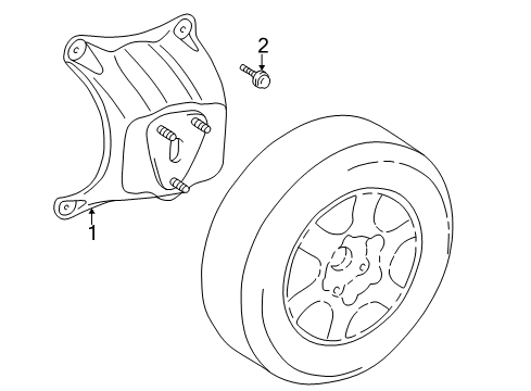 1996 Toyota RAV4 Carrier & Components - Spare Tire Spare Tire Cover Diagram for 00218-42971