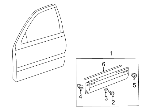 1999 Toyota 4Runner Exterior Trim - Front Door Lower Cladding Diagram for 75072-35900