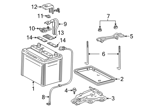 2001 Toyota Celica Battery Tray Diagram for 74431-35030