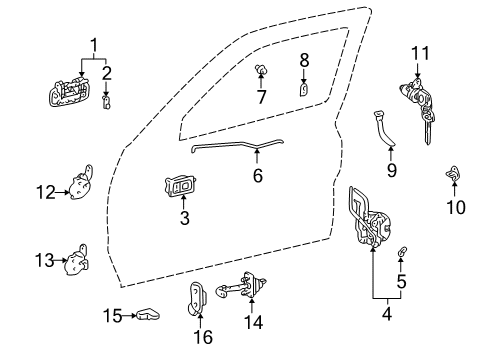 1995 Toyota Tacoma Front Door Handle, Outside Diagram for 69210-35030