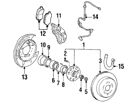 2000 Lexus LS400 Anti-Lock Brakes Rotor Diagram for 42431-40080