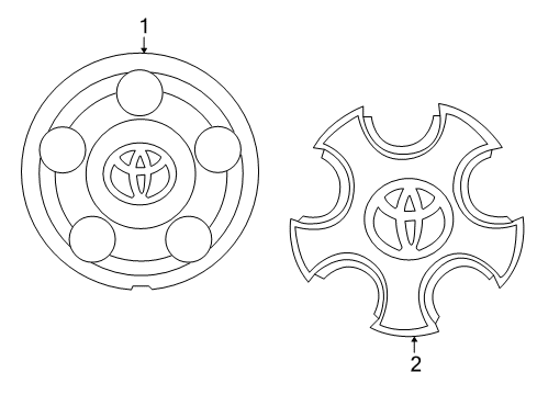 1999 Toyota RAV4 Wheel Covers & Trim Center Cap Diagram for 42638-42010
