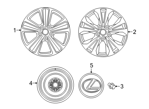 2022 Lexus UX250h Wheels Wheel, Spare Diagram for 42611-21280