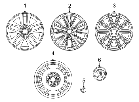 2020 Toyota Avalon Wheels Wheel, Alloy Diagram for 42611-07160