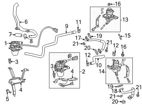 2008 Toyota Tundra A.I.R. System Air Pump Bracket Diagram for 17314-0F010