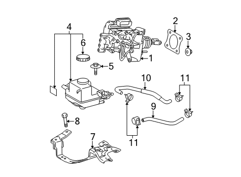 2014 Toyota Prius Hydraulic System Master Cylinder Assembly Diagram for 47050-47320