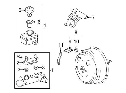 2000 Lexus RX300 Hydraulic System Master Cylinder Repair Kit Diagram for 04493-33070