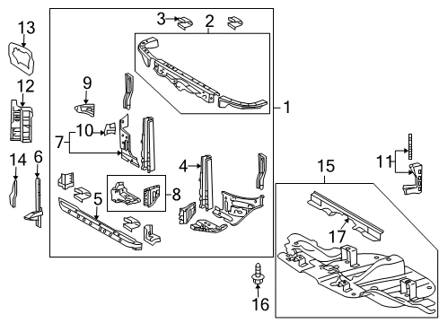 2019 Toyota Sequoia Radiator Support, Splash Shields Deflector Diagram for 53294-0C020