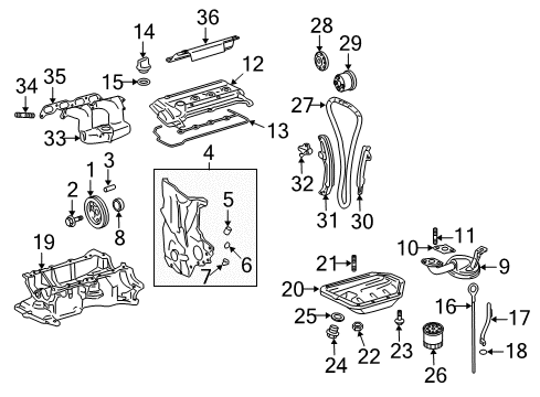2005 Toyota Prius Filters Oil Pump Plug Diagram for 15133-21020