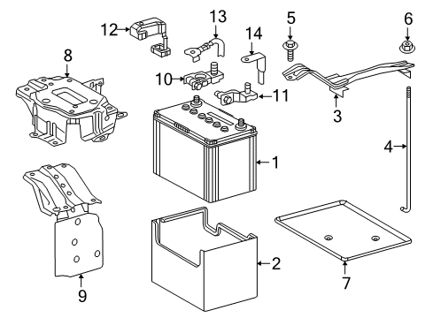 2018 Lexus RX350 Battery Battery Tray Diagram for 74431-0T010