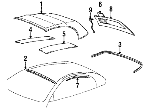 1997 Toyota Celica Top Cover & Components Cover Diagram for 65911-0W010