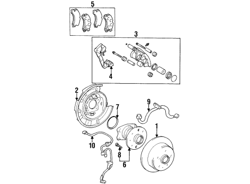 1999 Toyota Avalon Anti-Lock Brakes Rotor Diagram for 42431-07040