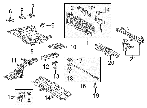 2015 Toyota Prius V Rear Body Panel, Floor & Rails Rear Crossmember Diagram for 57606-47061