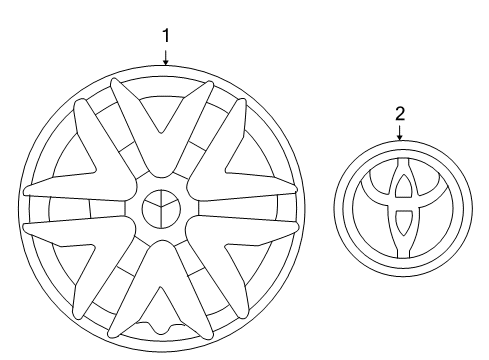 2009 Toyota Sienna Wheel Covers & Trim Wheel Cover Diagram for 42621-AE031