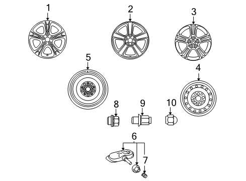2008 Toyota Solara Tire Pressure Monitoring Wheel, Alloy Diagram for 42611-AA041