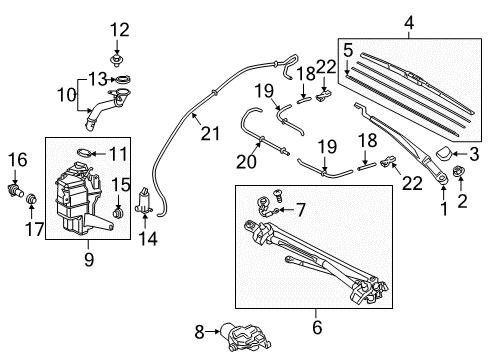 2019 Toyota Camry Wiper & Washer Components Wiper Blade Insert Diagram for 85214-0E151