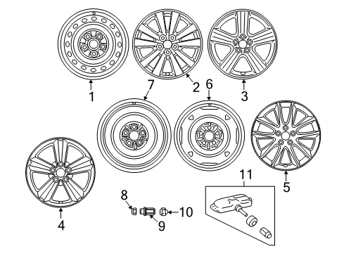 2009 Toyota Matrix Wheels Wheel, Alloy Diagram for 42611-02A50