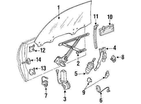 1990 Toyota Supra Door & Components Lock Diagram for 69310-14301