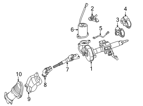 2014 Toyota Prius C Steering Column & Wheel, Steering Gear & Linkage Upper Cover Diagram for 45259-52020