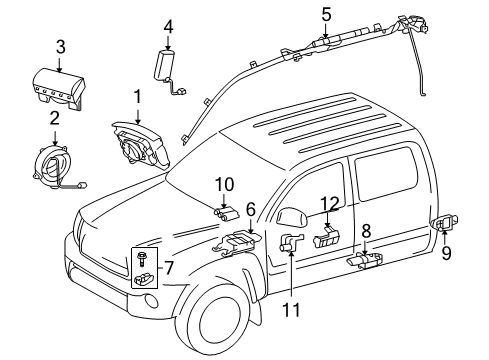 2010 Toyota Tacoma Air Bag Components Passenger Inflator Module Diagram for 73960-04030