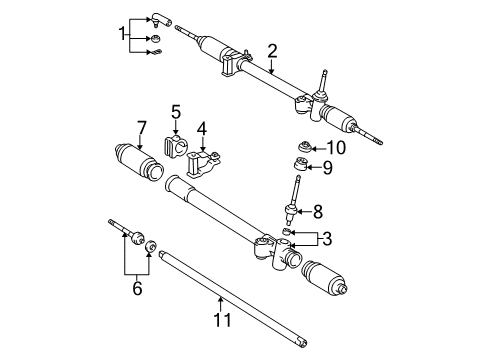1995 Toyota Tacoma P/S Pump & Hoses, Steering Gear & Linkage Housing Assembly Mount Bracket Diagram for 45515-35030