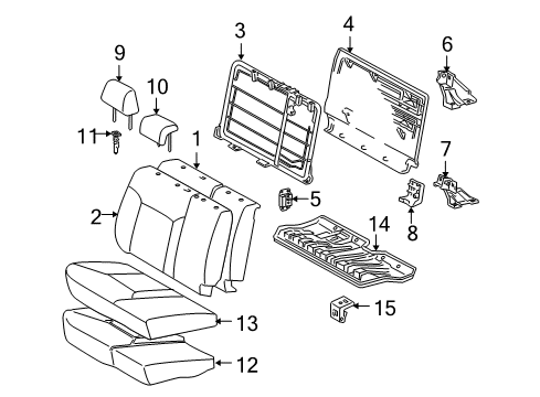2013 Toyota Tacoma Rear Seat Components Cushion Cover Diagram for 71076-04120-B2