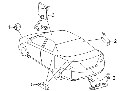 2014 Toyota Camry Keyless Entry Components Transmitter Diagram for 89070-06420