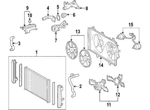 2008 Toyota RAV4 Cooling System, Radiator, Water Pump, Cooling Fan Radiator Assembly Diagram for 16400-31420