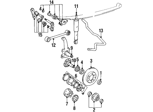 1985 Toyota 4Runner Front Suspension Components, Stabilizer Bar Rotor Diagram for 43512-60060