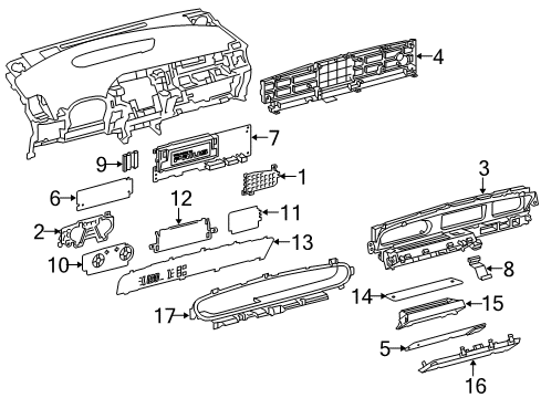 2011 Toyota Prius Instruments & Gauges Case Diagram for 83842-47360