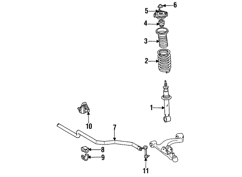 1997 Toyota Supra Shocks & Suspension Components - Front Bar, Stabilizer, Front Diagram for 48811-14460