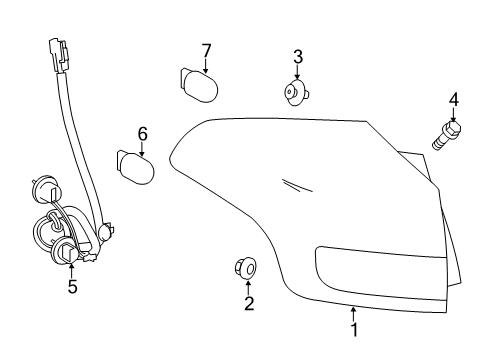 2013 Toyota RAV4 Bulbs Tail Lamp Diagram for 81551-42161