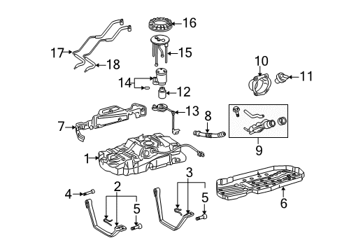 2005 Toyota Tundra Fuel Supply Fuel Tank Diagram for 77001-0C050