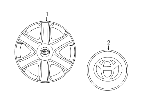 2010 Toyota Matrix Wheel Covers & Trim Wheel Cover Diagram for 42621-02101