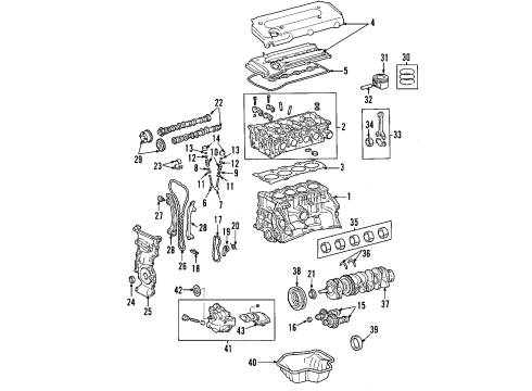 2009 Scion xB Engine Parts, Mounts, Cylinder Head & Valves, Camshaft & Timing, Oil Pan, Oil Pump, Balance Shafts, Crankshaft & Bearings, Pistons, Rings & Bearings Piston Diagram for 13211-0H052-A0