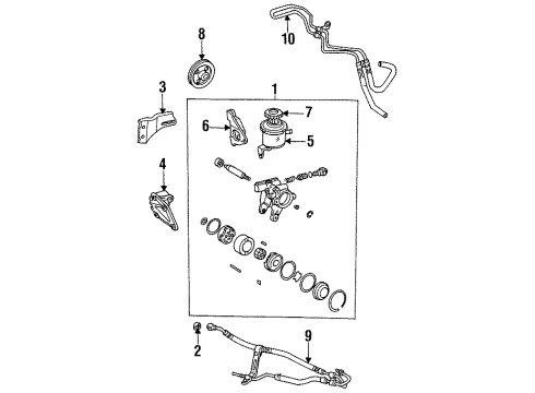1995 Toyota Celica P/S Pump & Hoses, Steering Gear & Linkage Power Steering Pump Diagram for 44320-20430