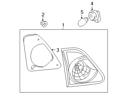 2010 Toyota Corolla Bulbs Back Up Lamp Assembly Gasket Diagram for 81584-12110