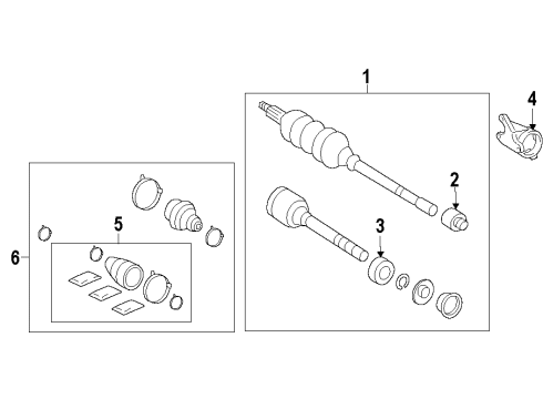 2015 Toyota Sienna Front Axle Shafts & Joints, Drive Axles Inner Boot Diagram for 04437-08060