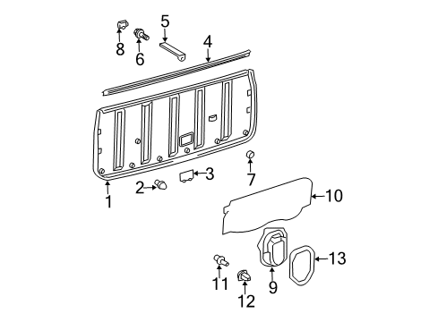 2006 Toyota 4Runner Interior Trim - Lift Gate Assist Strap Pad Diagram for 64787-35020