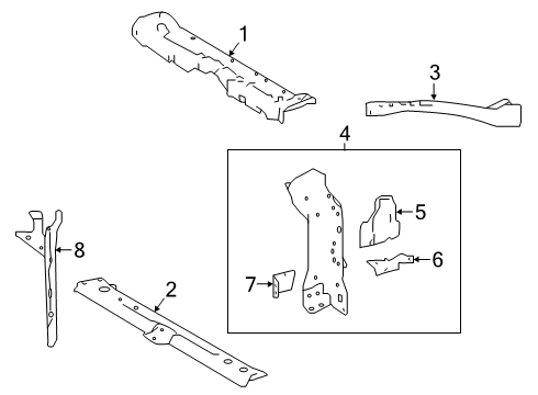 2021 Toyota Corolla Radiator Support Side Support Diagram for 53202-47903