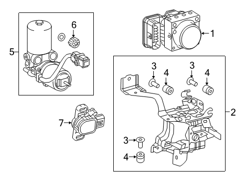 2017 Toyota Prius Anti-Lock Brakes Actuator Assembly Diagram for 44050-47060