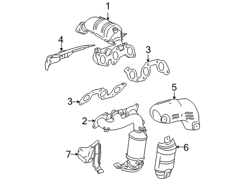 2004 Toyota Sienna Exhaust Manifold Exhaust Manifold Diagram for 17140-20030