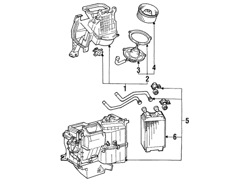 1988 Toyota Pickup Blower Motor & Fan Motor Assy, W/Fan Diagram for 88540-89101